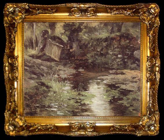 framed  Carlos de Haes A Stream at Pont-Aven, ta009-2